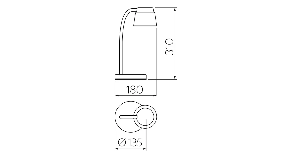 Kép 3/3 - Lámpa Asztali HELIN 6W, 350lm,  AC220-240V, 3-CCT, PF> 0,5, RA>80, fehér