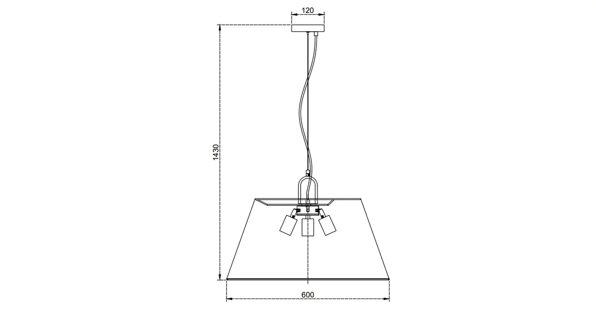 Kép 3/3 - Lámpa Mennyezeti lámpatest KASEL 2  , 6298, AC220-240V, 50/60Hz, 3*E27, max.40W, átmérő 60 cm, szürke