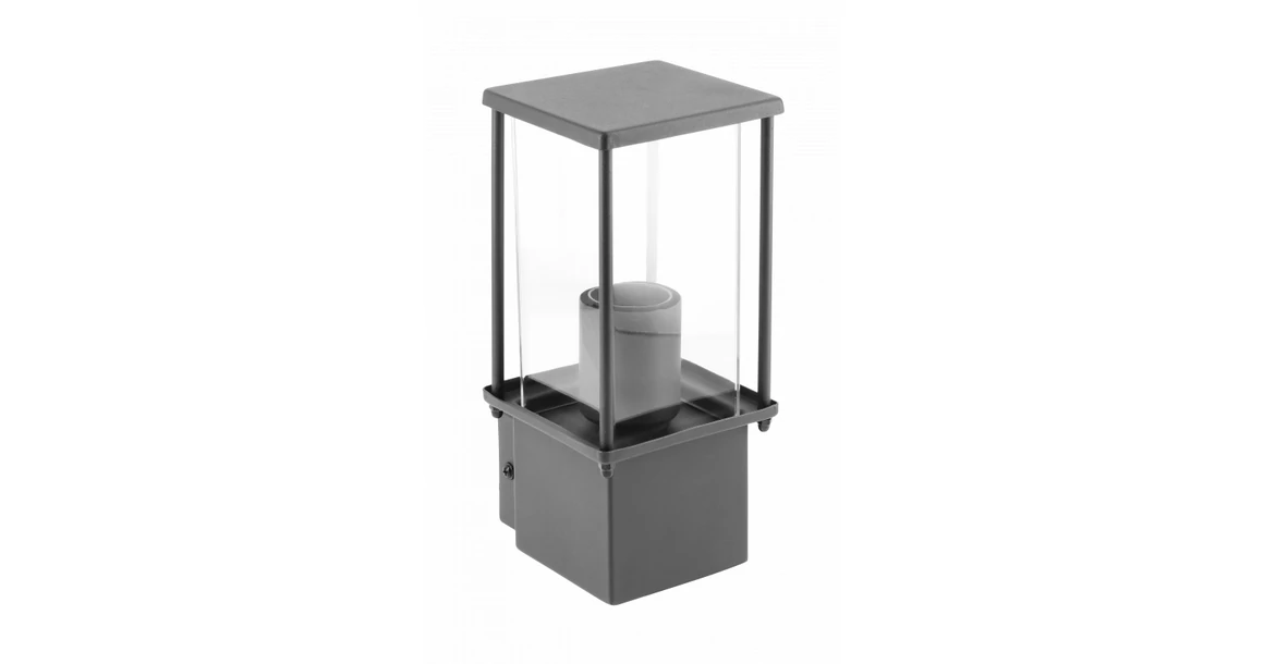 Kép 1/3 - Lámpa Kerti lámpatest KEMI-AU, E27, MAX.15W, IP44, AC220-240V,50-60Hz, falra szerelhető, grafit