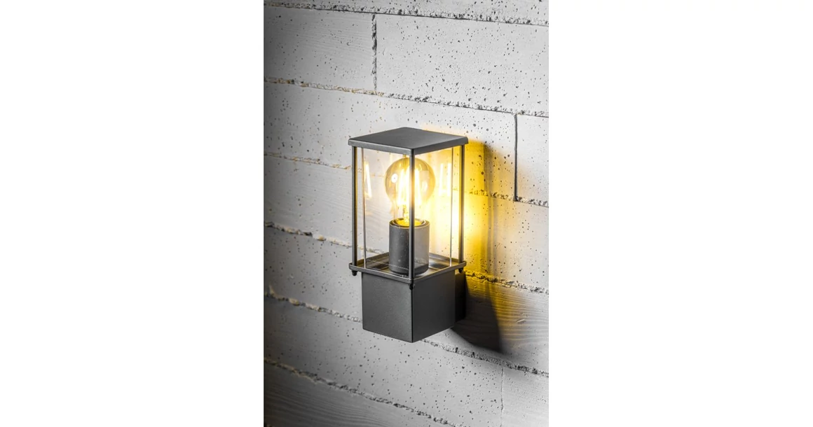 Kép 2/3 - Lámpa Kerti lámpatest KEMI-AU, E27, MAX.15W, IP44, AC220-240V,50-60Hz, falra szerelhető, grafit