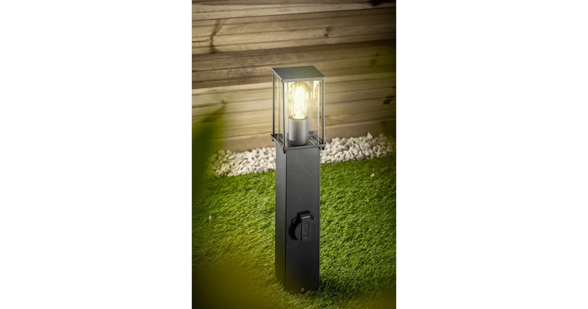 Kép 2/5 - Lámpa Kerti lámpatest KEMI-P 50, E27, MAX.15W, IP44, AC220-240V, 50-60Hz, max. 2500W, pole, grafit