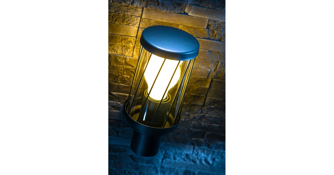 Kép 2/6 - Lámpa Kerti lámpatest KERTA-A, E27, MAX.12W, IP44, AC220-240V ,50-60Hz,falra szerelhető, grafit