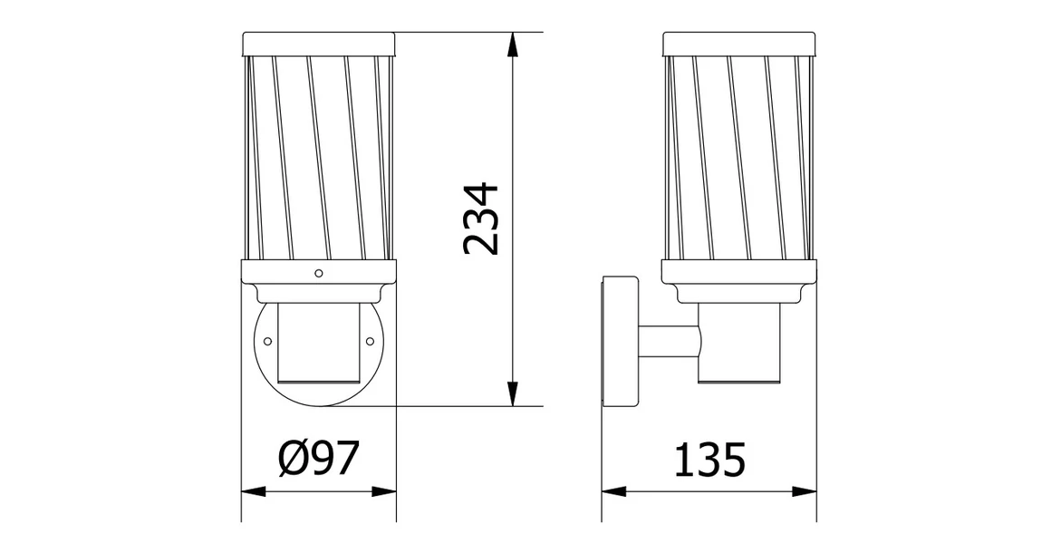Kép 6/6 - Lámpa Kerti lámpatest KERTA-A, E27, MAX.12W, IP44, AC220-240V ,50-60Hz,falra szerelhető, grafit