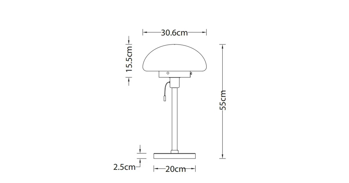 Kép 2/2 - Lámpa Asztali lámpatest LAMIA , 9936, max.250V, 50/60Hz, 1*E27, max.40 W, átmérő 30, 6 cm, IP20, krém