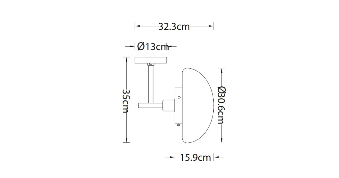 Kép 4/4 - Lámpa Fali lámpatest LAMIA 2, 3759, max250V, 50/60Hz, 1*E27, max.40W,  IP20, átmérő 30, 6 cm, fekete/arany