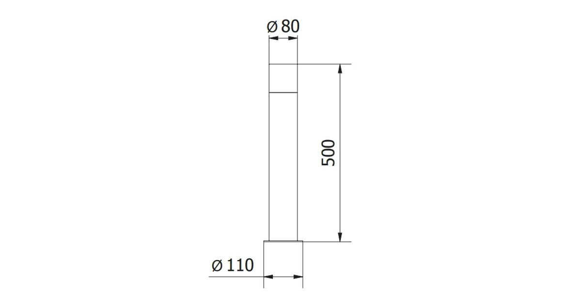 Kép 2/2 - Lámpa Kerti lámpatest LARGO-P 50, E27, max.15W ,IP44, AC220-240V, 50-60Hz, pólus 50 cm,grafit