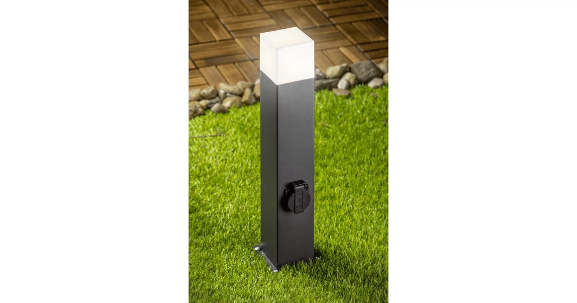Kép 2/5 - Lámpa Kerti lámpatest LARGO-P 80,E27, max.15W, IP44, AC220-240V, 50-60Hz,pólus 80 cm, grafit
