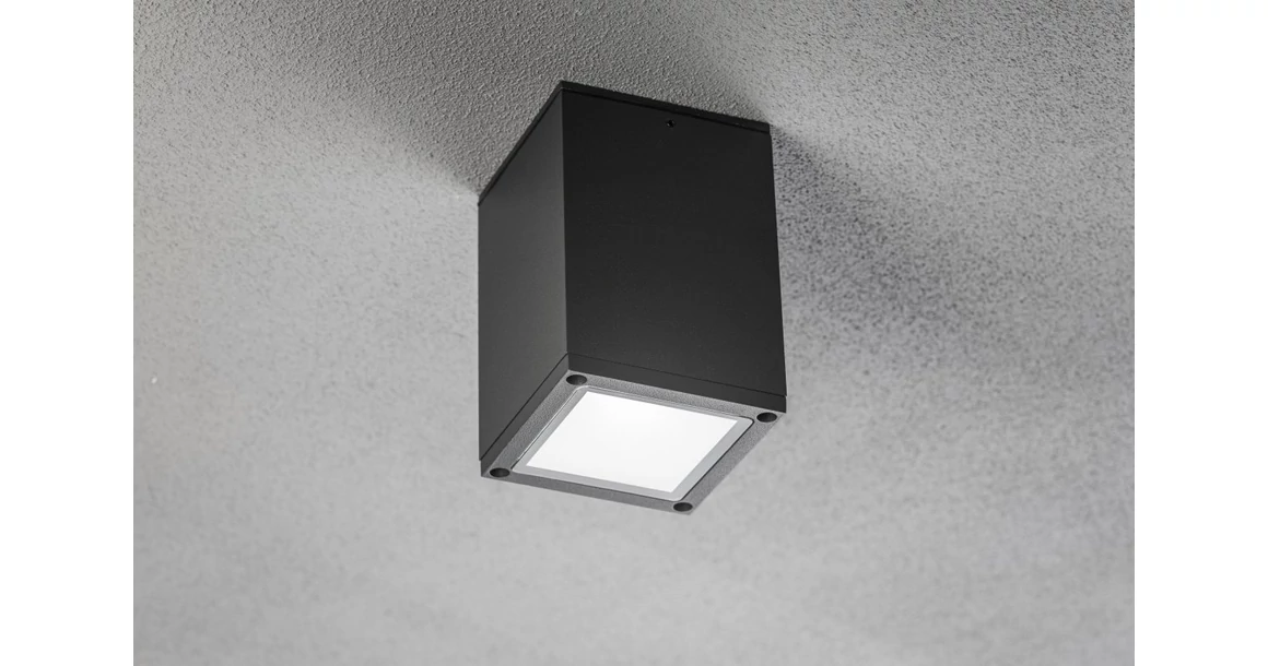 Kép 2/8 - Lámpa Mennyezeti lámpatest LENTO, aluminium, 100x130, IP54, max 35W, négyzet, grafit