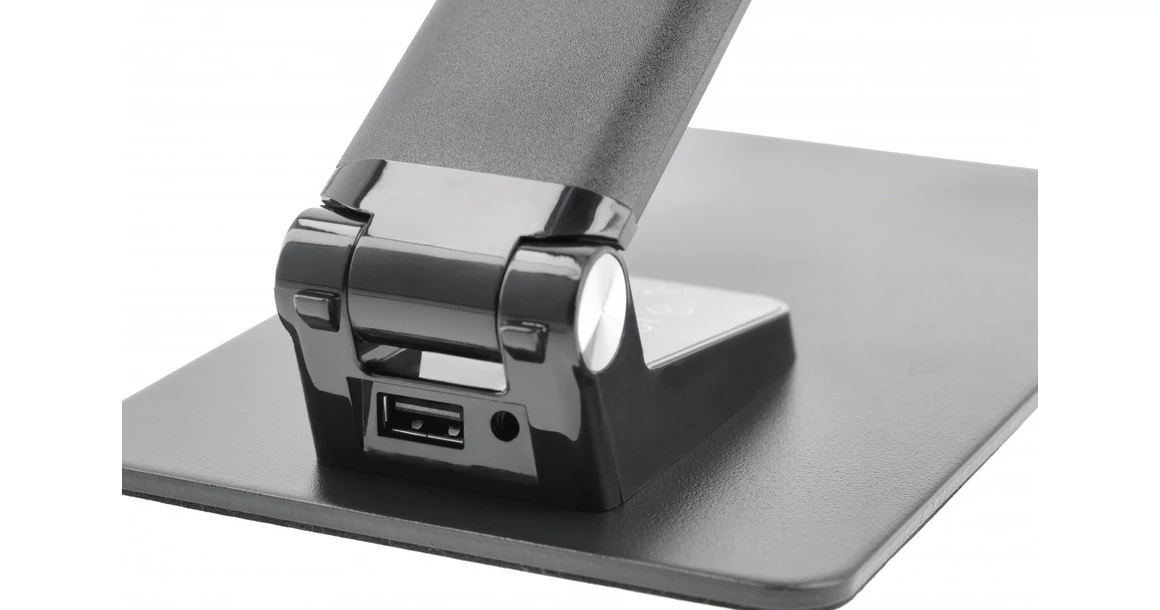 Kép 9/11 - Lámpa Asztali LONEOS 12W, 700lm, AC220-240V, 3-CCT, 5 fokozatú fényerő ,RA>80,USB, fekete