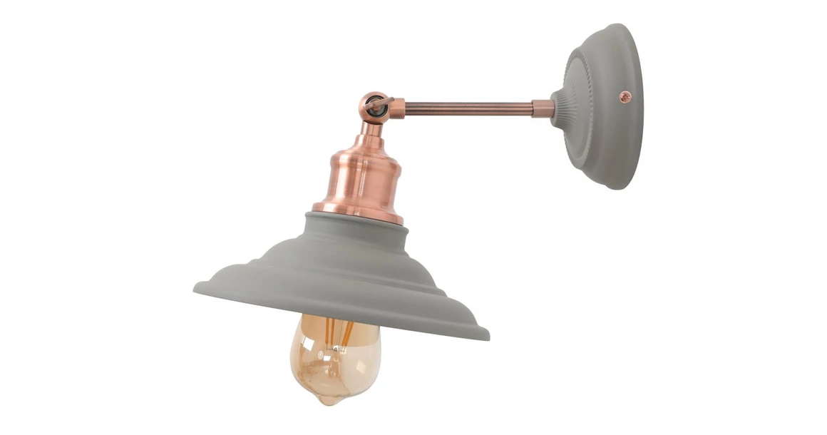 Kép 1/2 - Lámpa Fali lámpatest LORET,7826,AC220-240V,50/60Hz,1*E27,max.40W,IP20,átmérő 20cm,egyes,szürke