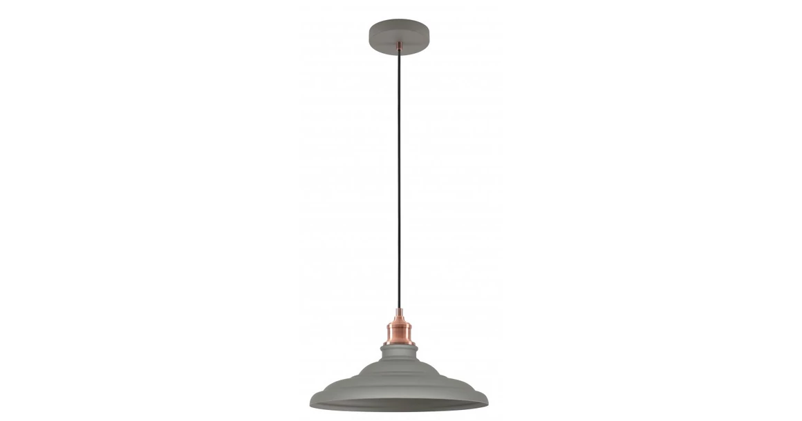 Kép 1/2 - Lámpa Mennyezeti lámpatest LORET L,9790,AC220-240V,50/60Hz,1*E27,max.40W,Átmérő 34,8cm,IP20,egyes,szürke