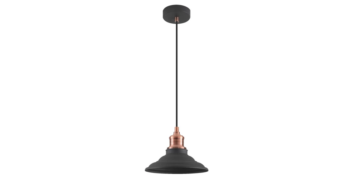 Kép 1/4 - Lámpa Mennyezeti lámpatest LORET M,8731,AC220-240V,50/60Hz,1*E27, max.40W, Átmérő 20,5cm,IP20, single, fekete