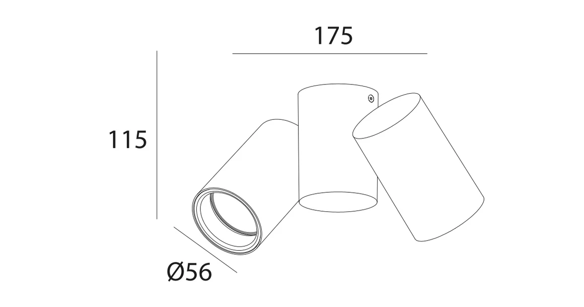 Kép 6/6 - Lámpa Mennyezeti lámpatest LUPO, aluminium, 17.5x5.6x11.5, IP20, 2*GU10, max. 50W, kör, fehér