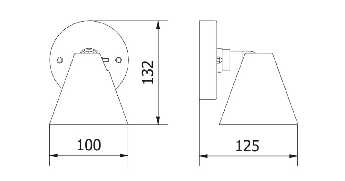 Kép 4/4 - Lámpa Kerti lámpatest  LUSTINO-D, GU10, max.20W, IP44, AC220-240V, 50-60Hz, falra szerelhető, grafit