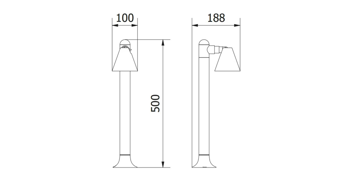 Kép 5/5 - Lámpa Kerti lámpatest LUSTINO-D, GU10, max.20W, IP44, AC220-240V, 50-60Hz,rúd 500 mm,grafit
