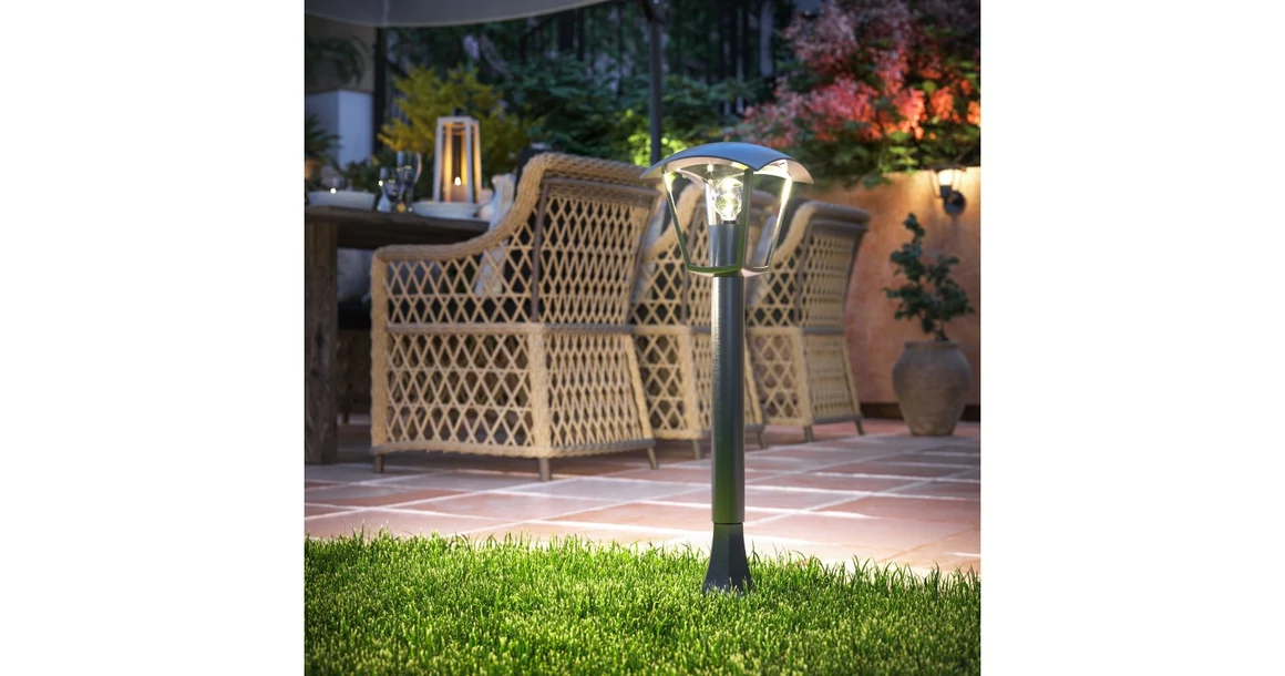 Kép 2/7 - Lámpa Kerti lámpatest MARINA-P, E7, MAX. 20W, IP54, AC220-240V, 50-60Hz, oszlop, fekete