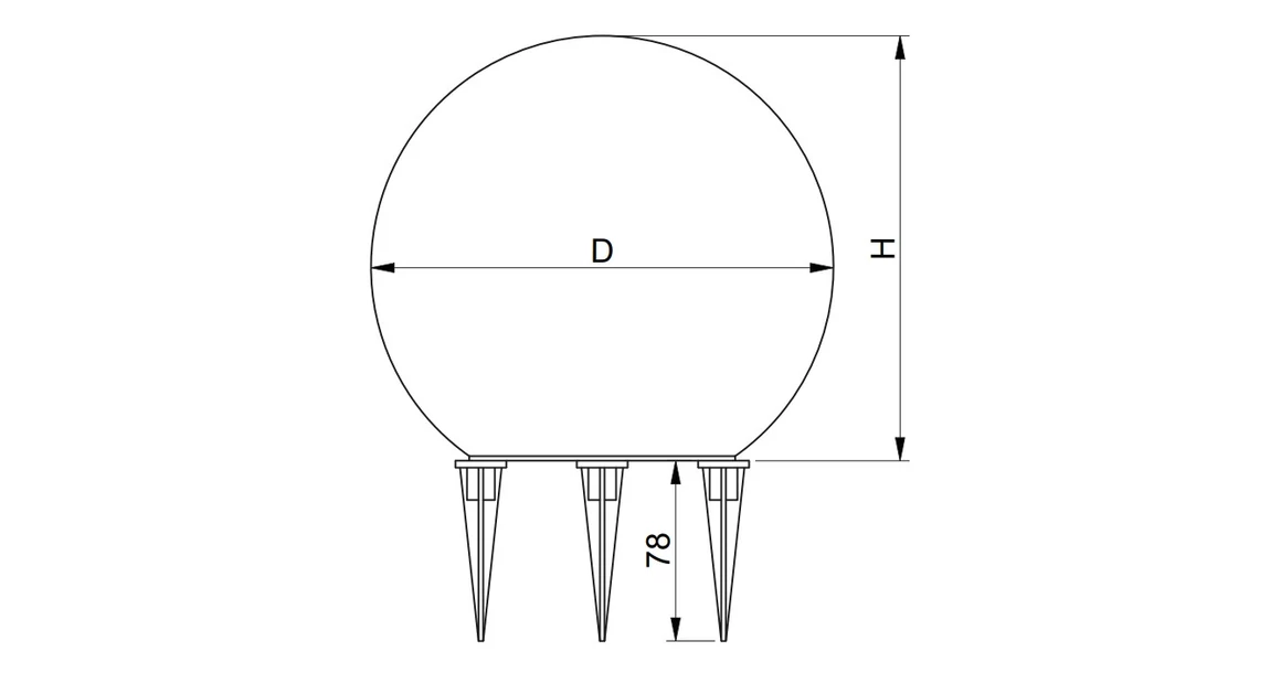 Kép 4/4 - Lámpa Kerti lámpatest MARMO 28, E27, MAX. 20W, IP65 AC220-240V, 50-60Hz, 28 cm, PE