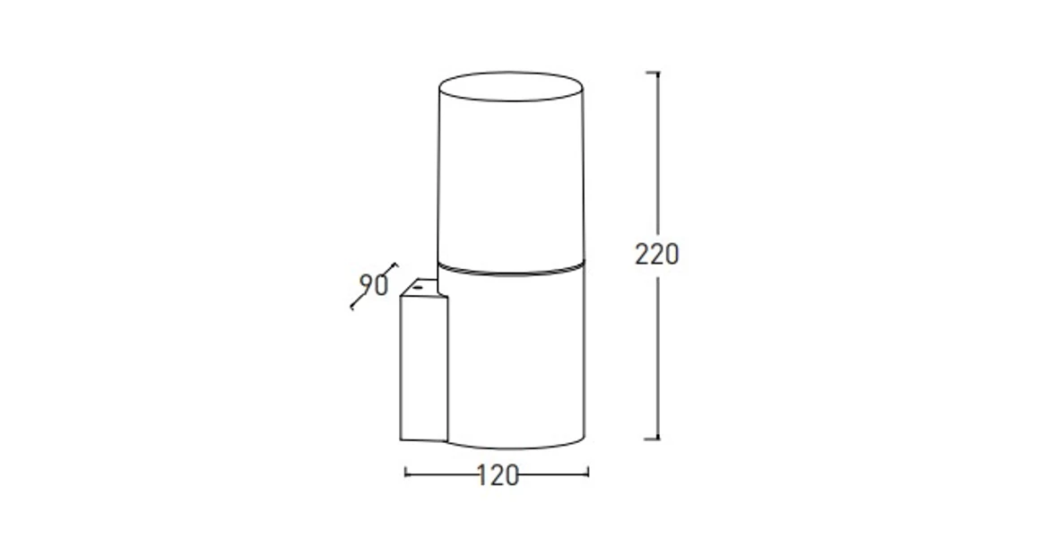Kép 3/3 - Lámpa Kerti lámpatest MEDIO-AU, E27, MAX.15W, IP54, AC220-240V, 50-60Hz, falra szerelhető, grafit