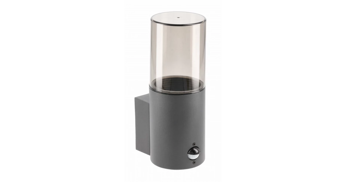 Kép 1/6 - Lámpa Kerti lámpatest MEDIO-AU PIR,E27,MAX.15W,IP54,AC220-240V,50-60Hz, falra szerelhető, grafit