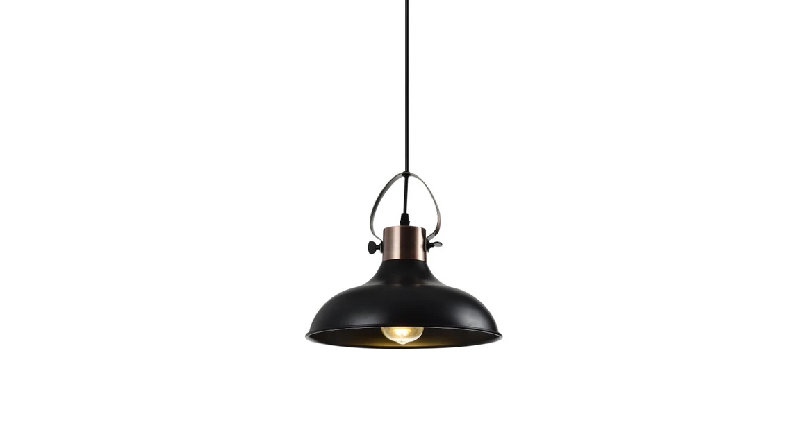 Kép 1/6 - Lámpa Mennyezeti lámpatest MEES,2363,AC220-240V,50/60Hz,1*E27,IP20,átmérő 30cm,egyes,fekete