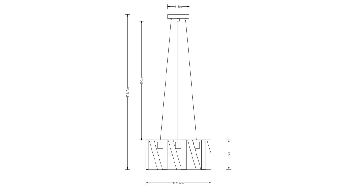 Kép 5/5 - Lámpa Mennyezeti lámpatest MELODY,2782,AC220-240V,50/60Hz,3*E27, max.40W, IP20, Átmérő 40 cm, hármas, fekete