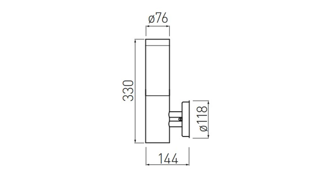 Kép 5/5 - Lámpa Kerti lámpatest MILAN-A,E27, MAX.40W, IP54, AC220-240V, 50-60Hz, egyenes fali lámpa, inox