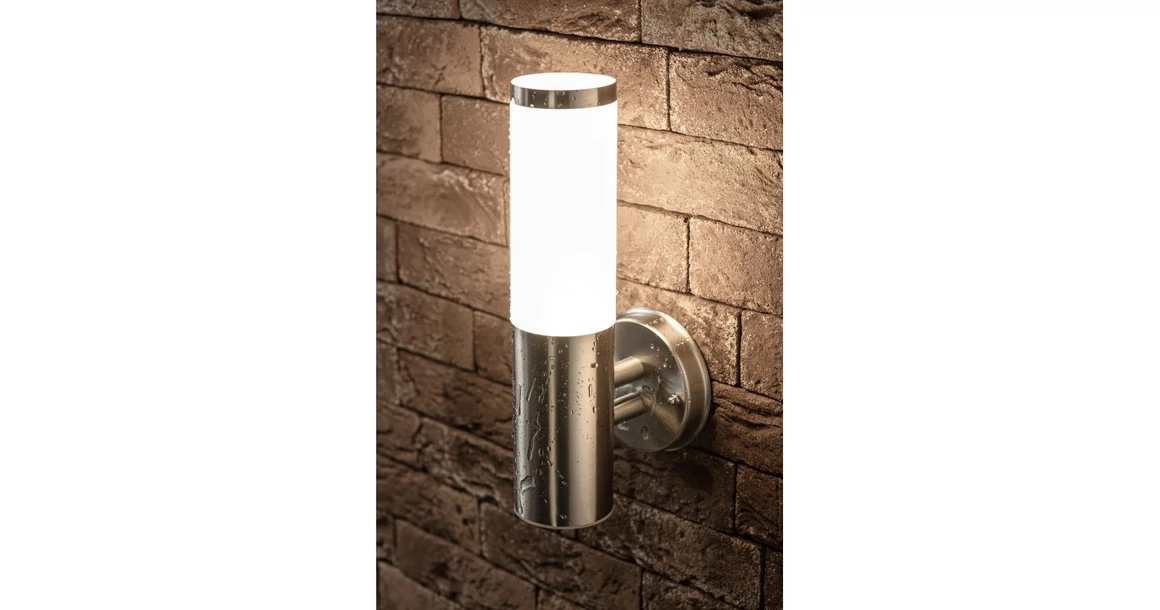 Kép 2/5 - Lámpa Kerti lámpatest MILAN-A,E27, MAX.40W, IP54, AC220-240V, 50-60Hz, egyenes fali lámpa, inox