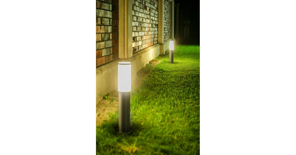 Kép 4/5 - Lámpa Kerti lámpatest MILAN-P 45,E27, MAX.40W, IP44, AC220-240V, 50-60Hz, oszlop 0,45 m, inox