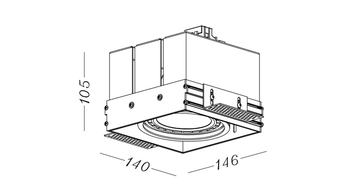Kép 3/3 - Lámpa Mennyezeti lámpatest Milo,4731,AC220-240V, 50/60 Hz, 1* GU10, ES111,IP 20, süllyesztett, keret nélküli, fekete