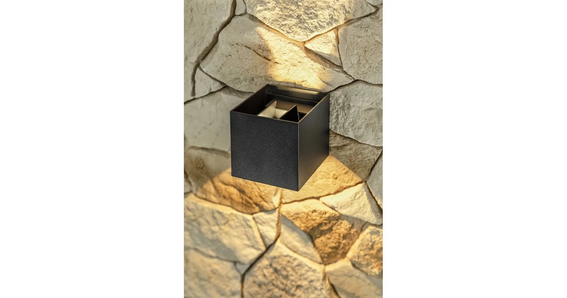 Kép 2/5 - Lámpa Fali lámpa MISSOURI-K, 7W, 540lm, AC220-240V, 50/60 Hz, PF>0,5 ,Ra≥80, IP54, IK08, 4000K, négyzet, fekete