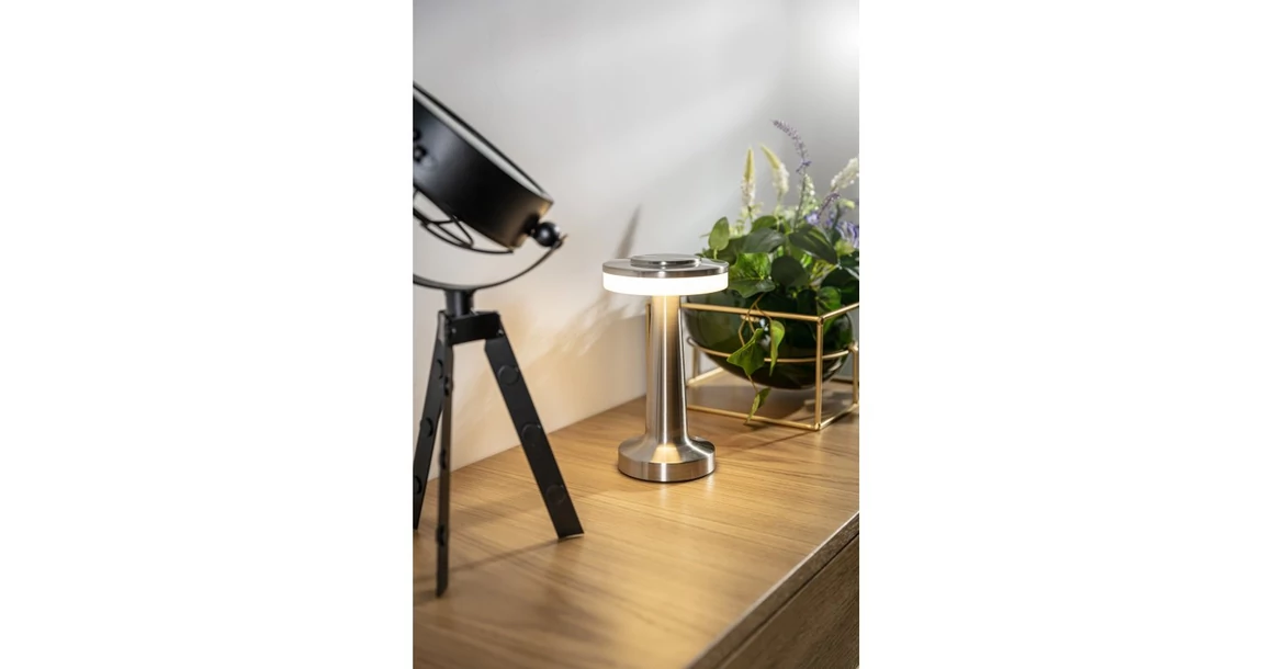 Kép 3/4 - Lámpa Asztali Monum, 3W, 200lm, DC 5V, 1A,3000 K, 3 fokozatú fényerő, akkumulátor 1800 mAh, szürke