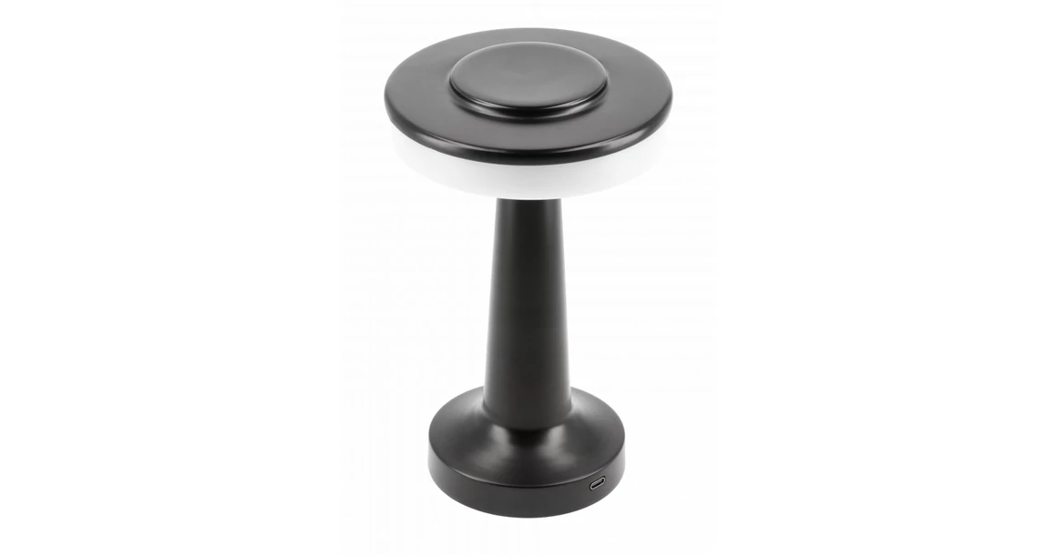 Kép 1/5 - Lámpa Asztali Monum, 3W, 200lm, DC 5V, 1A,3000 K, 3 fokozatú fényerő, akkumulátor 1800 mAh, fekete