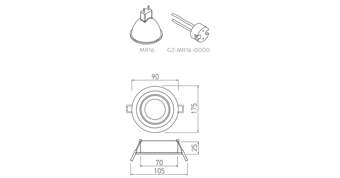 Kép 4/4 - Lámpa Mennyezeti lámpatest MORENA, IP20, kör, fekete