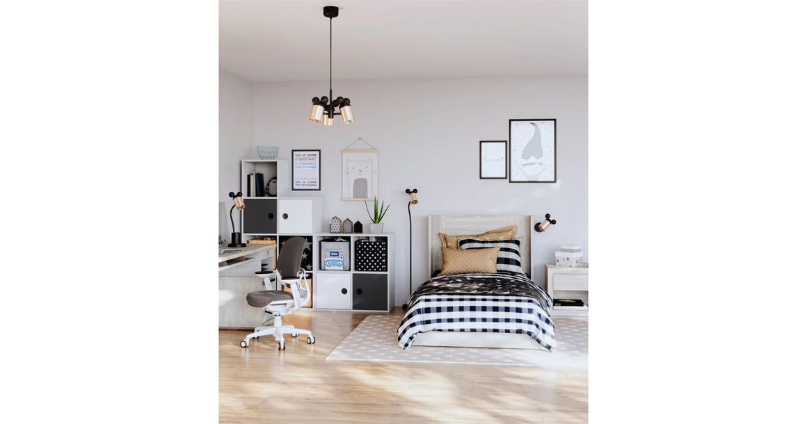 Kép 2/9 - Lámpa Mennyezeti lámpatest MOUSE II, 0598, max.250V, 50/60Hz, 3*E27, max.25 W, IP20, átmérő 30 cm, arany/fekete