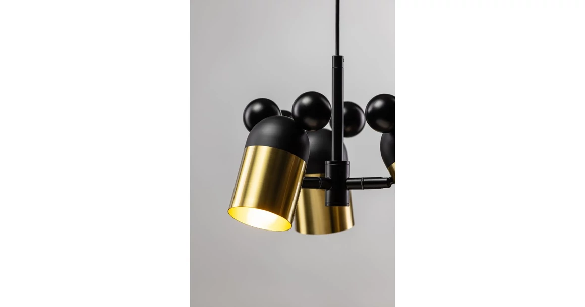 Kép 7/9 - Lámpa Mennyezeti lámpatest MOUSE II, 0598, max.250V, 50/60Hz, 3*E27, max.25 W, IP20, átmérő 30 cm, arany/fekete