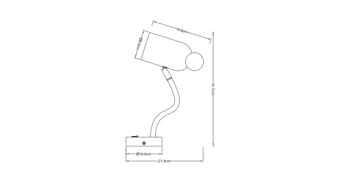 Kép 3/3 - Lámpa Fali lámpatest MOUSE, 3063, max250V, 50/60Hz, 1*E27, max.25 W,  IP20, átmérő 8 cm, sötétkék/arany