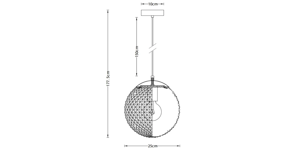Kép 6/6 - Lámpa Mennyezeti lámpatest MUNO 2 , 5266, max.250V, 50/60Hz, 1*E27, max.25 W, átmérő 25 cm, IP20, fekete