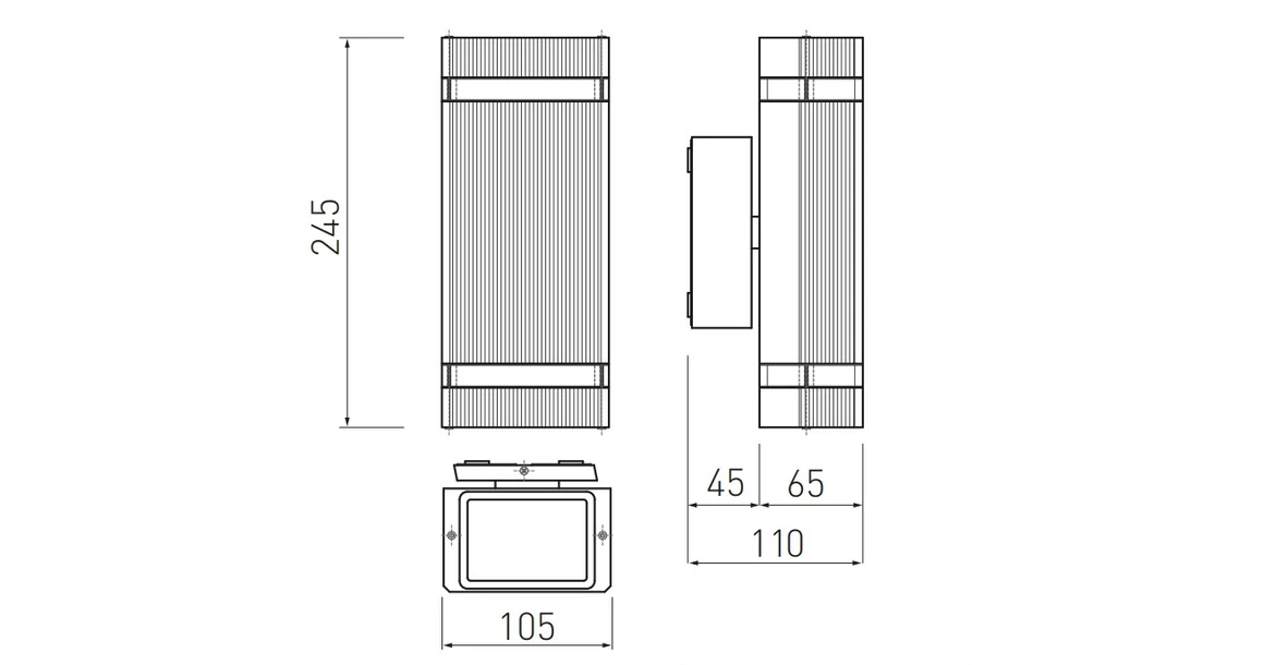 Kép 4/4 - Lámpa Fali Lámpa NESSA 2 irányú, GU10, MAX. 50W, IP54, AC220-240V, 50/60Hz, fekete