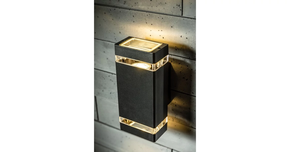 Kép 2/4 - Lámpa Fali Lámpa NESSA 2 irányú, GU10, MAX. 50W, IP54, AC220-240V, 50/60Hz, fekete