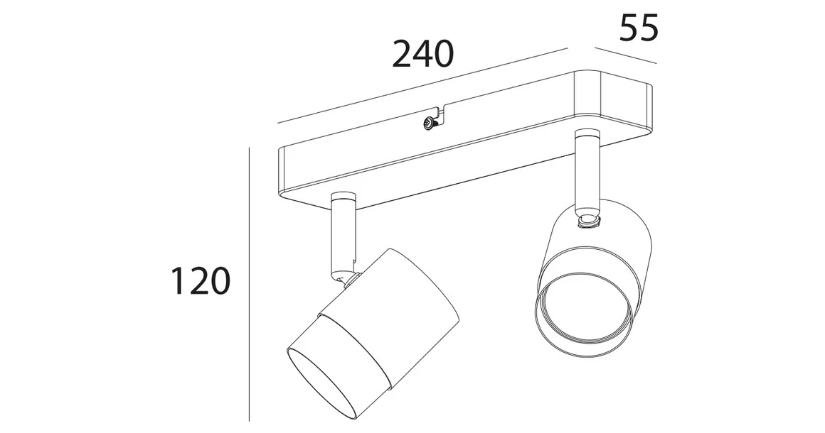 Kép 8/8 - Lámpa Mennyezeti lámpatest ORIO, aluminium, 24.0x5.5x14.0 , IP20, 2*GU10, max. 50W, kör, fekete