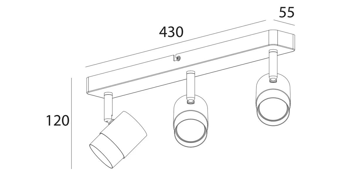Kép 6/6 - Lámpa Mennyezeti lámpatest ORIO, aluminium, 43.0x5.5x14.0, IP20, 3*GU10, max. 50W, kör, fekete