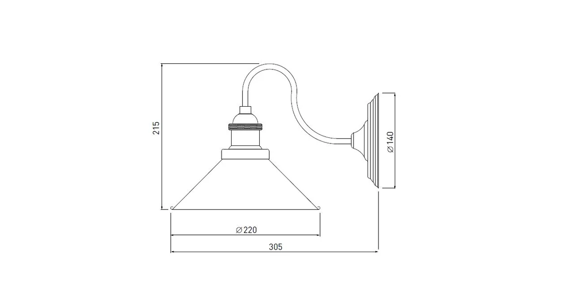 Kép 3/3 - Lámpa Fali lámpatest MANI 1,4052, AC220-240V, 50/60Hz, 1*E27, IP20, átmérő 22 CM, egyes, fekete/arany