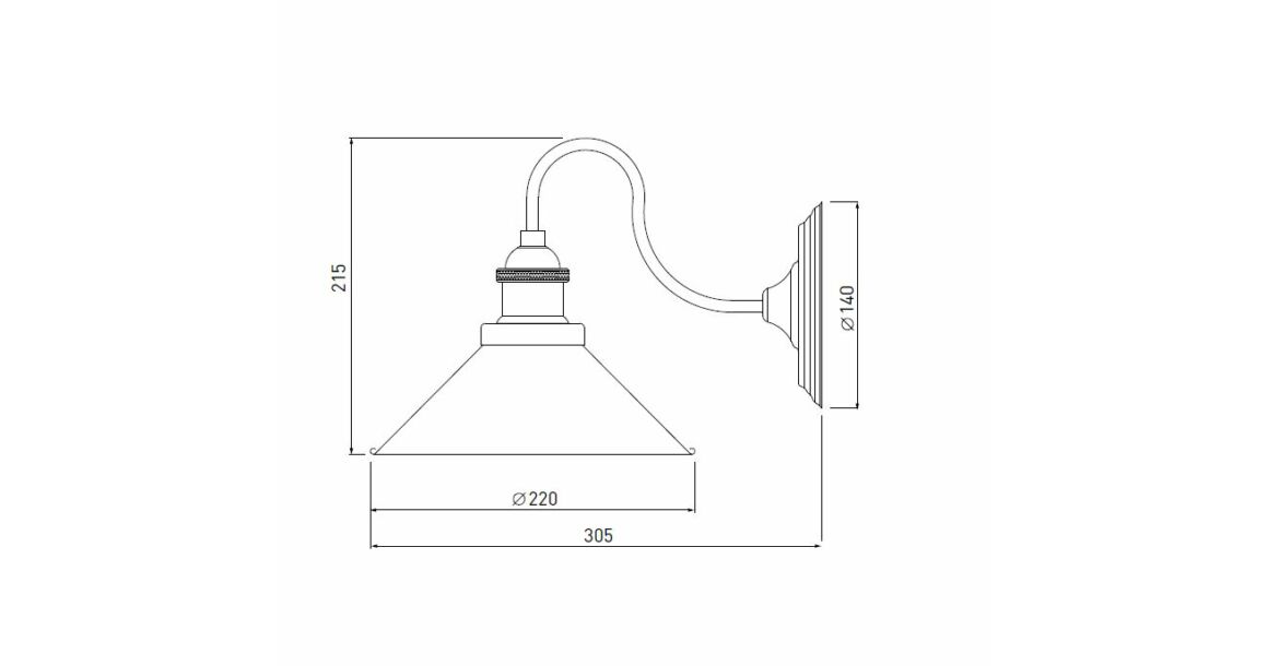 Kép 3/3 - Lámpa Fali lámpatest MANI 1,4052, AC220-240V, 50/60Hz, 1*E27, IP20, átmérő 22 CM, egyes, fekete/arany