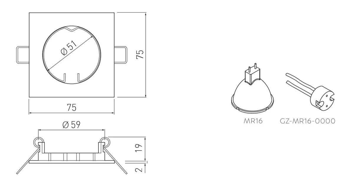 Kép 3/3 - Lámpa Mennyezeti lámpatest PORTO,  IP20, fekete króm, Aluminium