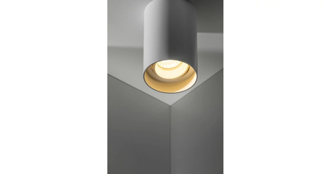 Kép 2/6 - Lámpa Mennyezeti lámpatest RESTO, PC, φ80x125mm, IP20, max 20W, kör, fehér