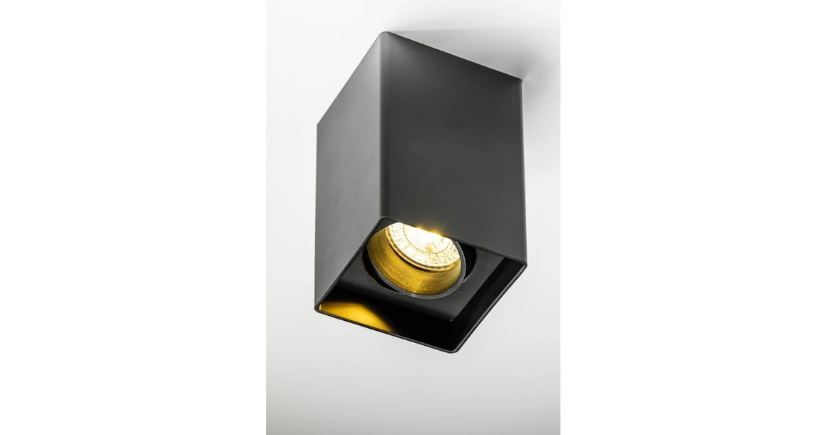 Kép 2/5 - Lámpa Mennyezeti lámpatest RESTO, PC, 80x80x125 mm, IP20, max 20W, négyzet, fekete