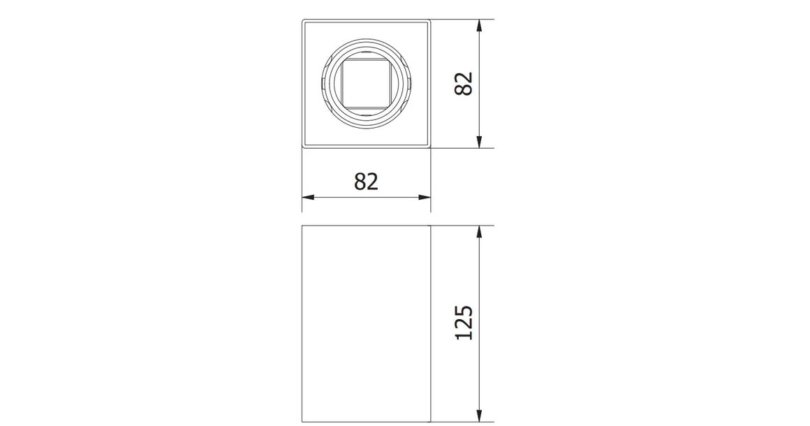 Kép 5/5 - Lámpa Mennyezeti lámpatest RESTO, PC, 80x80x125 mm, IP20, max 20W, négyzet, fekete