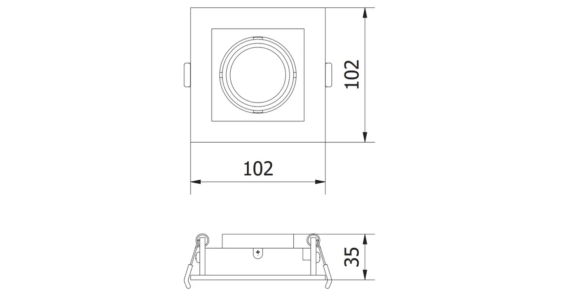 Kép 4/4 - Lámpa Mennyezeti lámpatest RUBIO IP20, 102x102mm, egy, négyzet, fehér