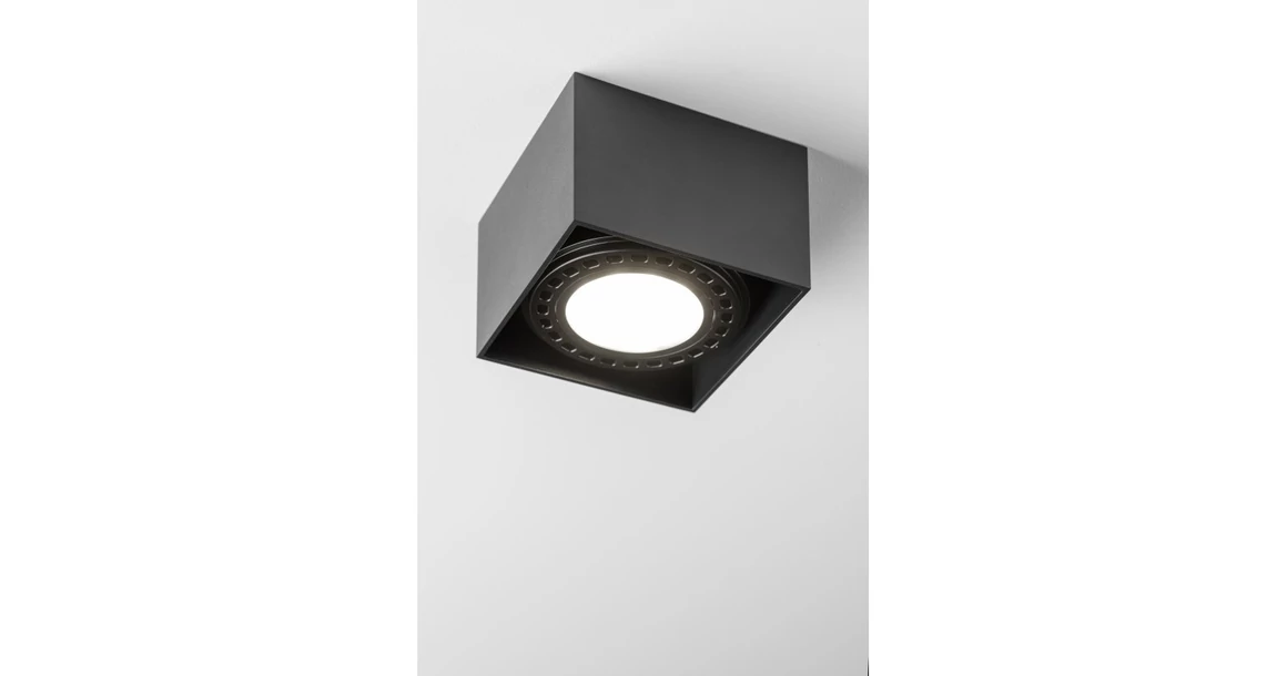 Kép 2/4 - Lámpa Mennyezeti lámpatest  SAKURA, aluminium, 120x120x85 mm,IP20,1xES111 négyzet, fekete