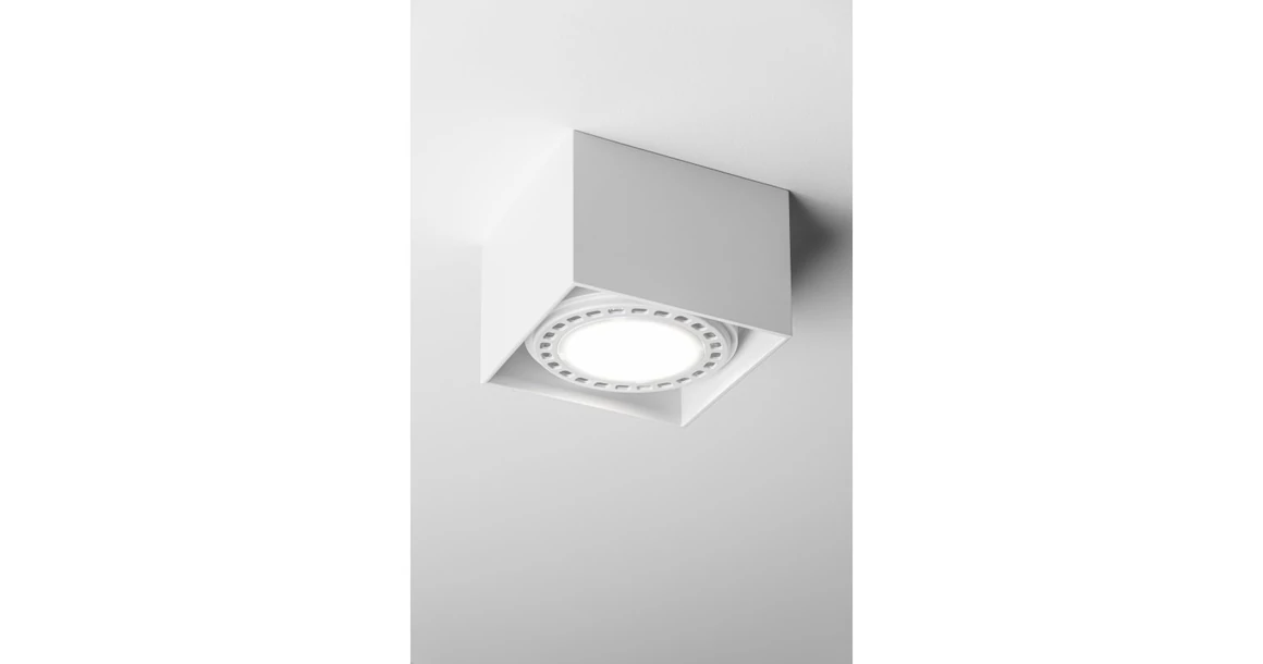 Kép 2/4 - Lámpa Mennyezeti lámpatest  SAKURA, aluminium, 120x120x85 mm,IP20,1xES111 négyzet, fehér